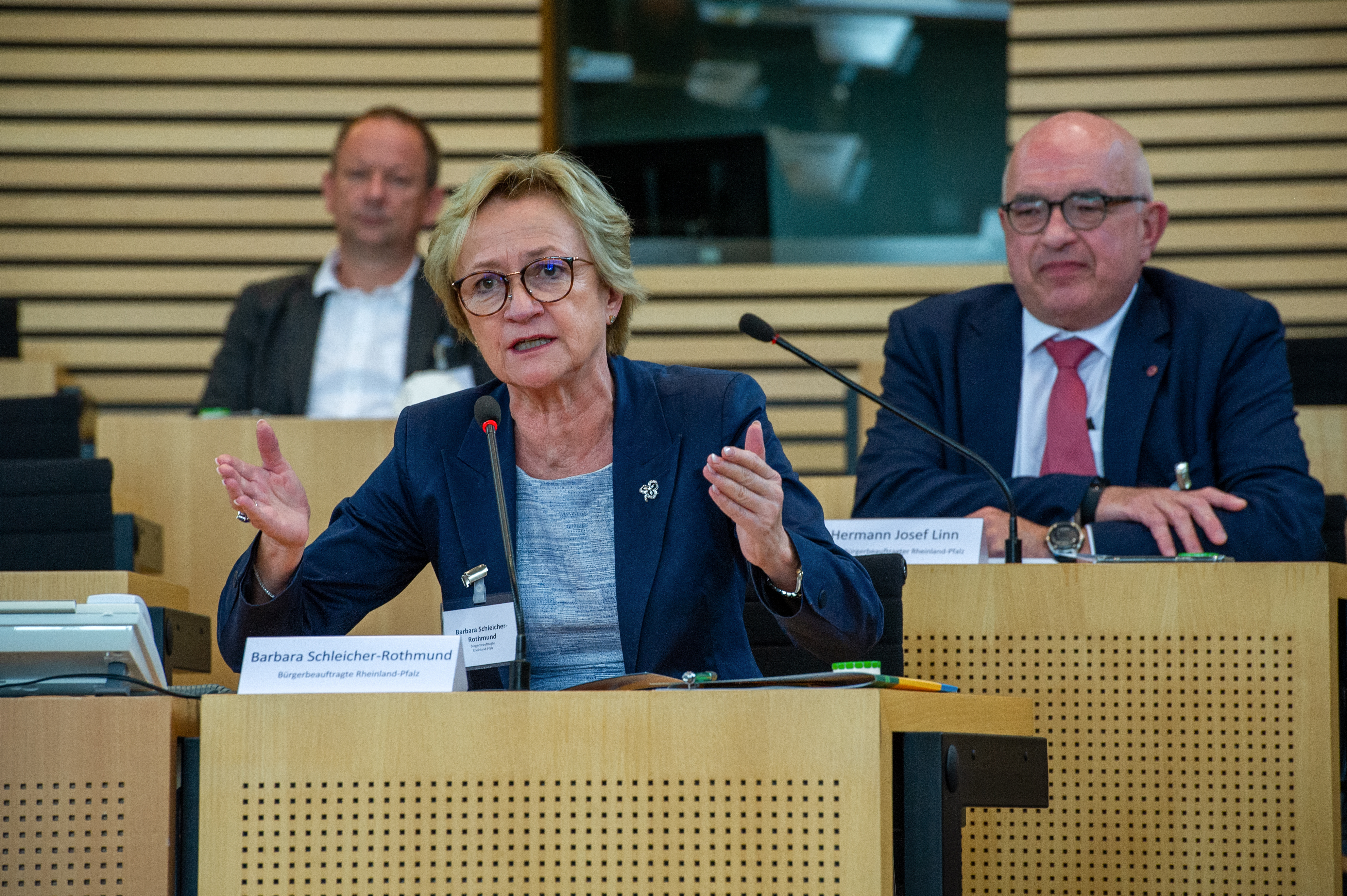 Frau Schleicher-Rothmund spricht im Plenarsaal 